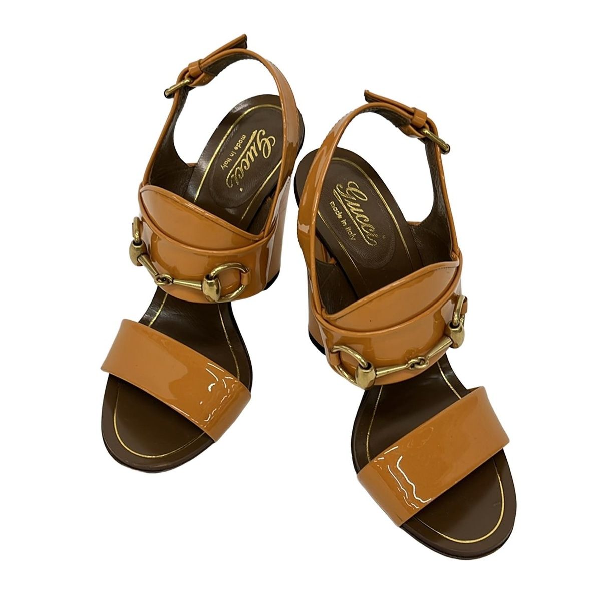 Gucci Sandals 34 Women's - 309822 Light Brown Horsebit Leather