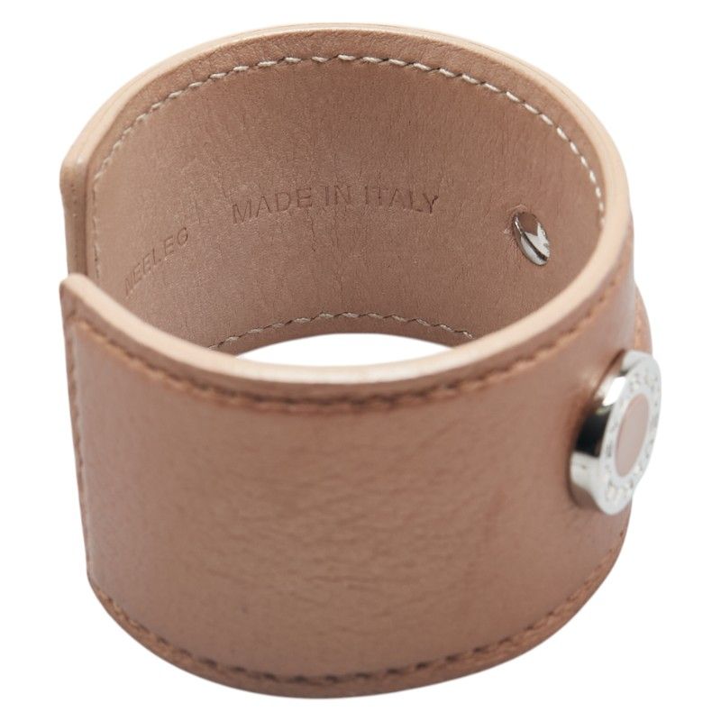 Bvlgari Beige Silver Leather Metal Ladies Bvlgari