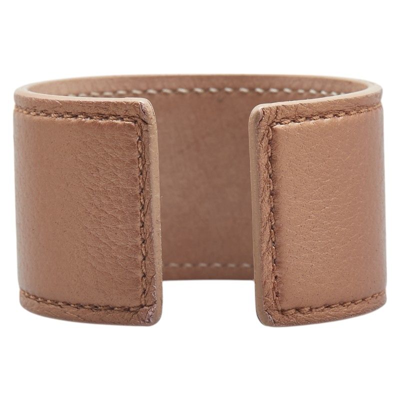 Bvlgari Beige Silver Leather Metal Ladies Bvlgari