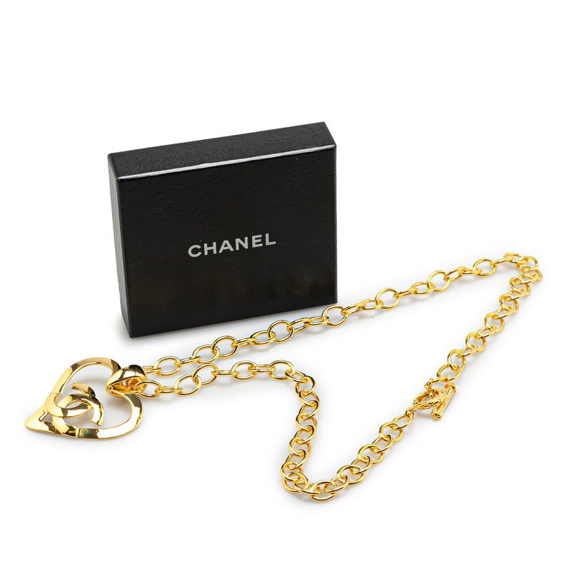 Chanel Vintage Large Coco Heart Gold Plated Ladies Chanel