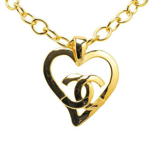 Chanel Vintage Large Coco Heart Gold Plated Ladies Chanel