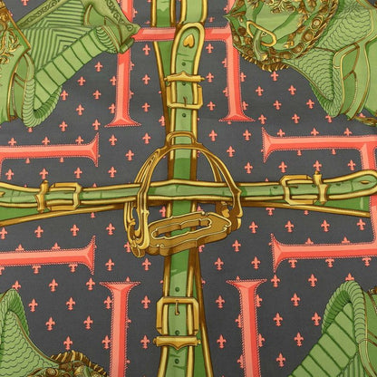 Hermes Carre 90 Selles a Housse Cabas - Gray Multicolor Silk Ladies Hermes