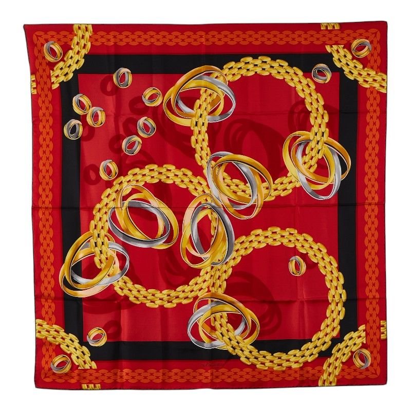 Cartier Trinity Ring Panther Bracelet Red Yellow Multicolor Silk Ladies Cartier