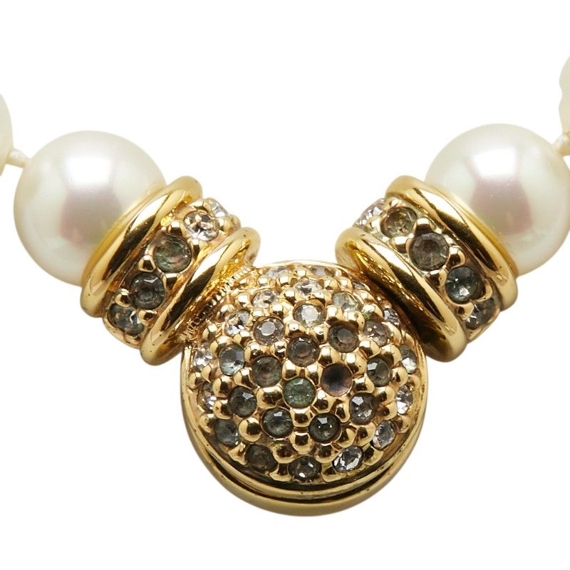 Dior Pearl Rhinestone Gold Plated Ladies Dior