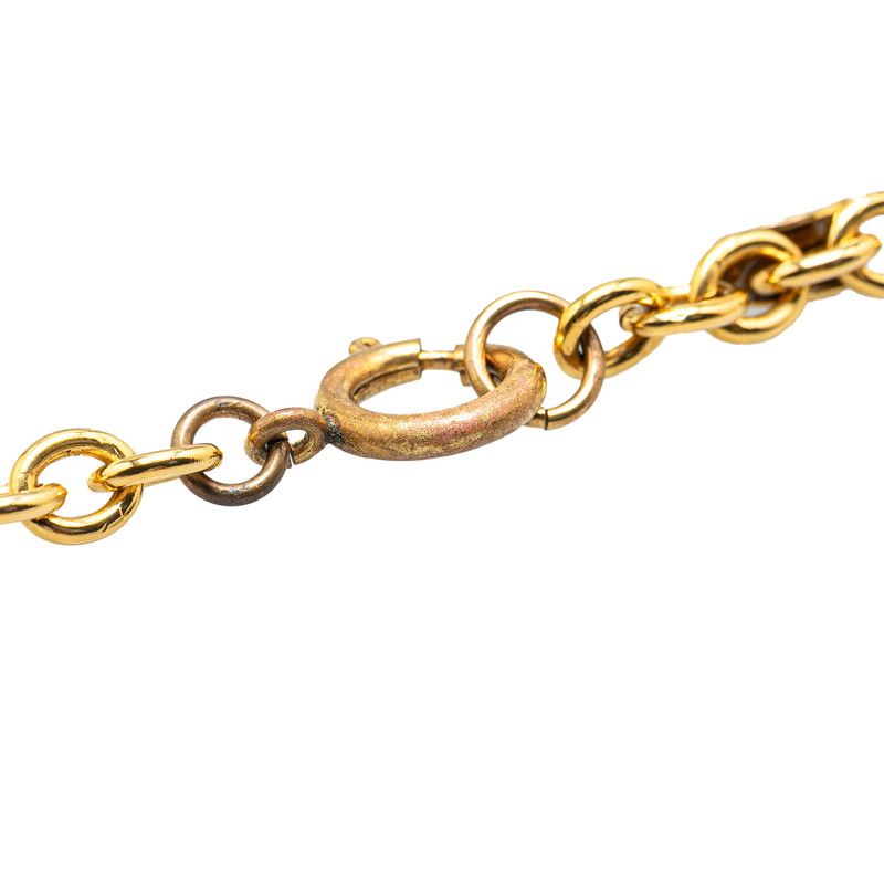 Chanel Vintage Coco Mark Long Double Chain Necklace Gold Plated Ladies Chanel
