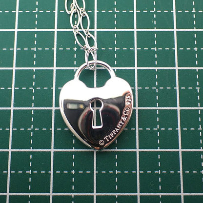Tiffany & Co 925 Keyhole Heart Pendant Necklace j112-5