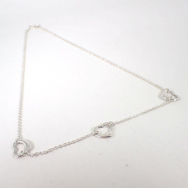 Tiffany & Co 925 Open Heart 3pc Necklace j111-84