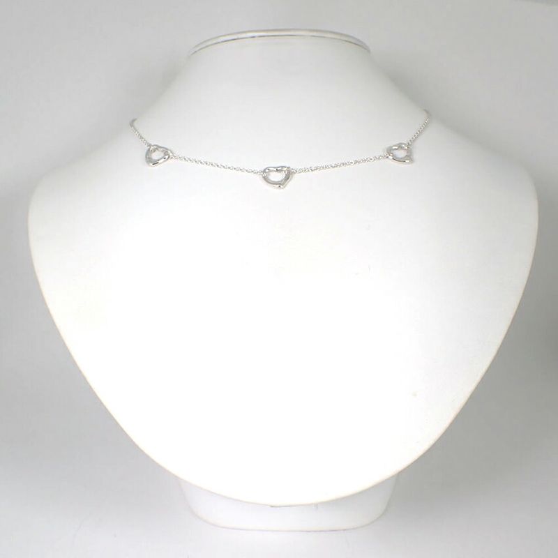 Tiffany & Co 925 Open Heart 3pc Necklace j111-84