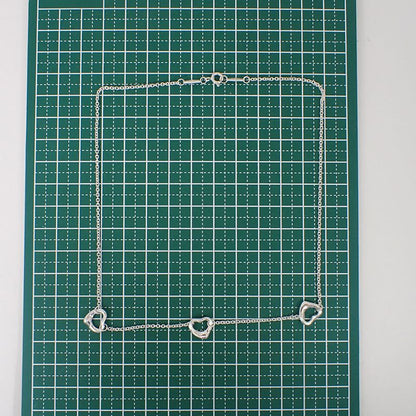 Tiffany & Co 925 Open Heart 3pc Necklace j111-84