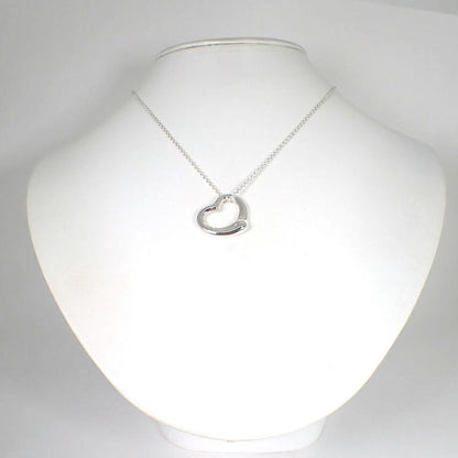 Tiffany & Co 925 Open Heart Pendant Necklace j111-82