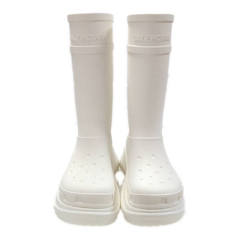 Balenciaga Crocs Collaboration Rubber Long Boots Shoes Rain Boots 36 White