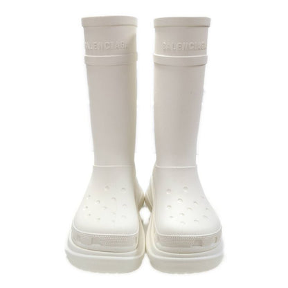 Balenciaga Crocs Collaboration Rubber Long Boots Shoes Rain Boots 36 White