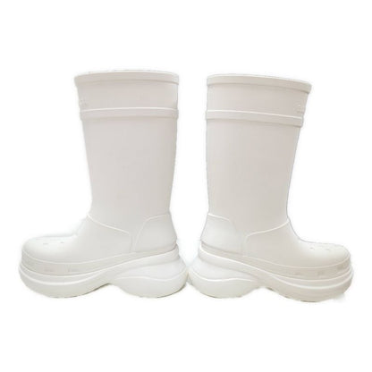 Balenciaga Crocs Collaboration Rubber Long Boots Shoes Rain Boots 36 White