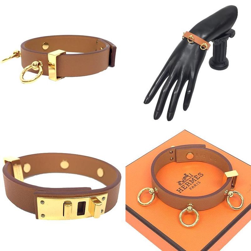 Sale Hermes Leather Bracelet Mini Dog Annaud T2 Aq8113