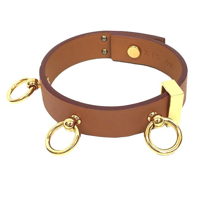 Sale Hermes Leather Bracelet Mini Dog Annaud T2 Aq8113