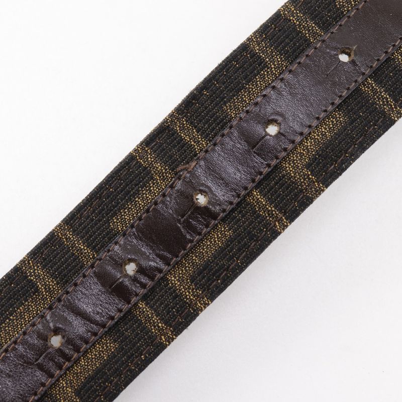 Fendi Zucca Nylon Canvas Brown Women's Belt
