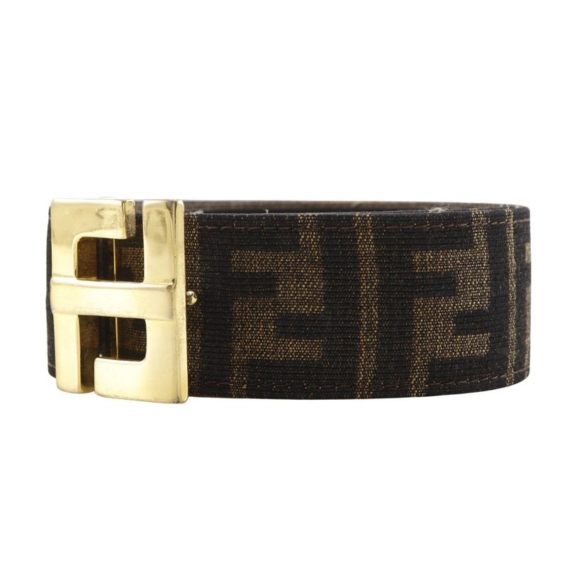 Fendi Zucca Nylon Canvas Brown Women's Belt