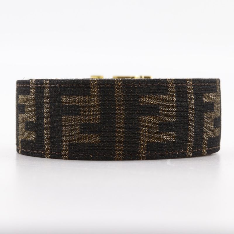 Fendi Zucca Nylon Canvas Brown Women's Belt