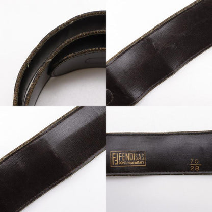 Fendi Zucca Nylon Canvas Brown Women's Belt