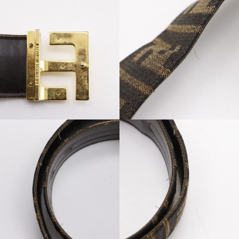 Fendi Zucca Nylon Canvas Brown Women's Belt