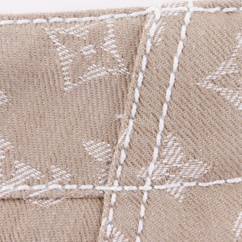 Louis Vuitton Monogram Denim Tight Cotton X Polyester Brown Women's Skirt