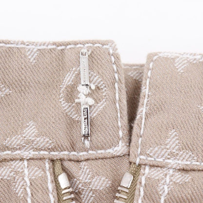 Louis Vuitton Monogram Denim Tight Cotton X Polyester Brown Women's Skirt