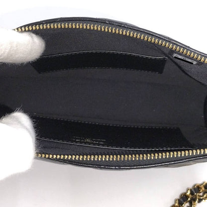 Chanel Chain Shoulder Bag Coco Mark Lambskin Leather Black