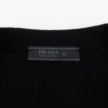 Prada Argyle Lay032872 Wool X Nylon X Cashmere Black Men's Sweater
