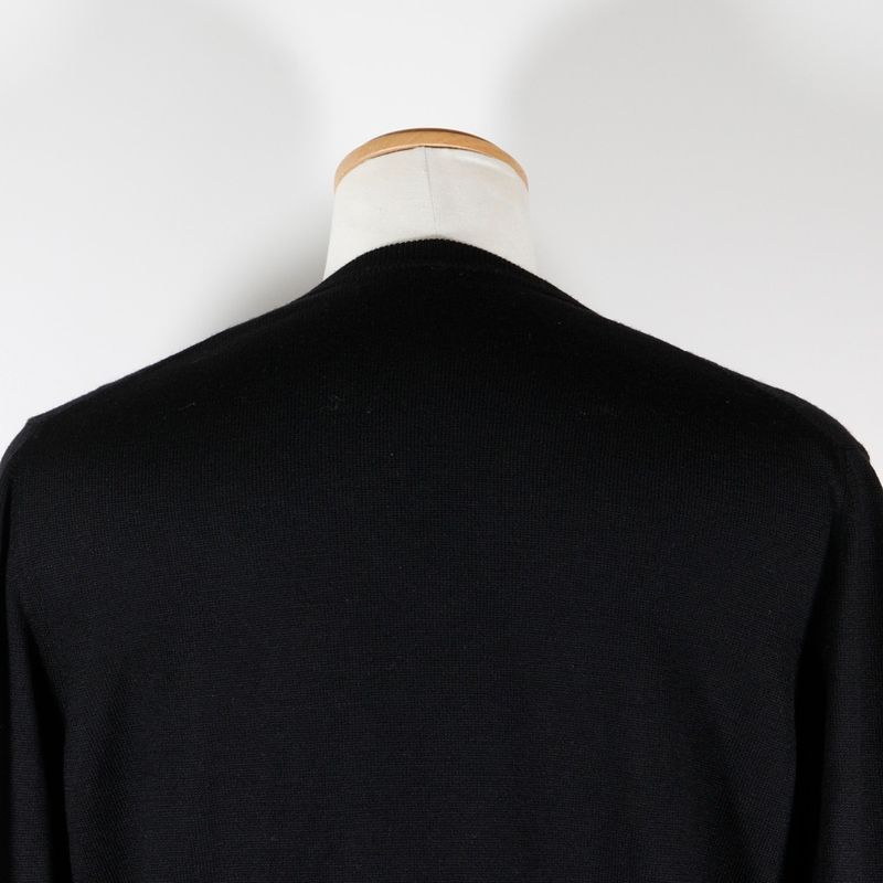 Prada Argyle Lay032872 Wool X Nylon X Cashmere Black Men's Sweater