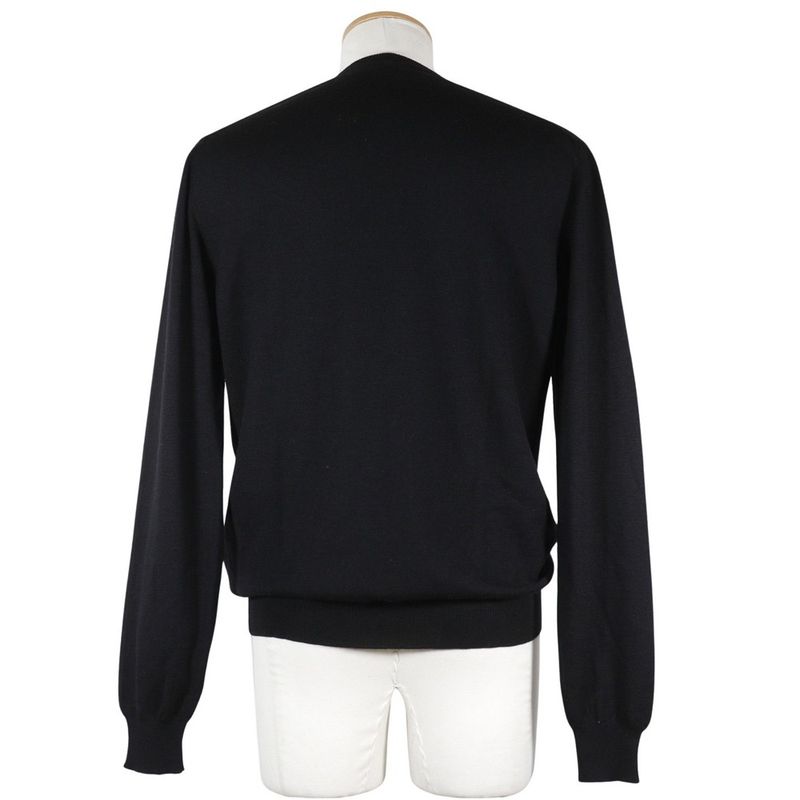 Prada Argyle Lay032872 Wool X Nylon X Cashmere Black Men's Sweater