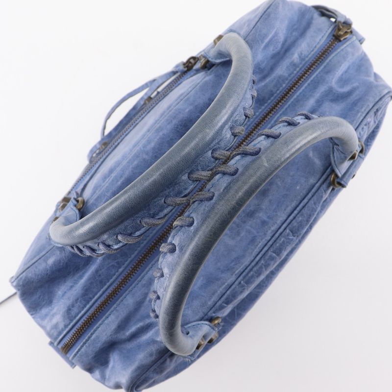 Balenciaga the Twiggy 2way Shoulder 145964 Leather Blue Women's Handbag