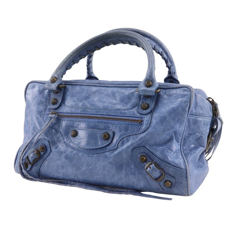 Balenciaga the Twiggy 2way Shoulder 145964 Leather Blue Women's Handbag