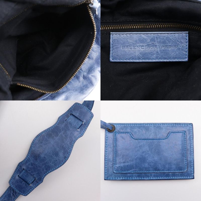 Balenciaga the Twiggy 2way Shoulder 145964 Leather Blue Women's Handbag