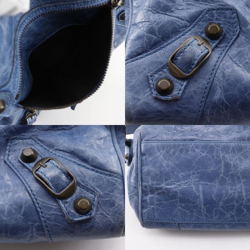 Balenciaga the Twiggy 2way Shoulder 145964 Leather Blue Women's Handbag