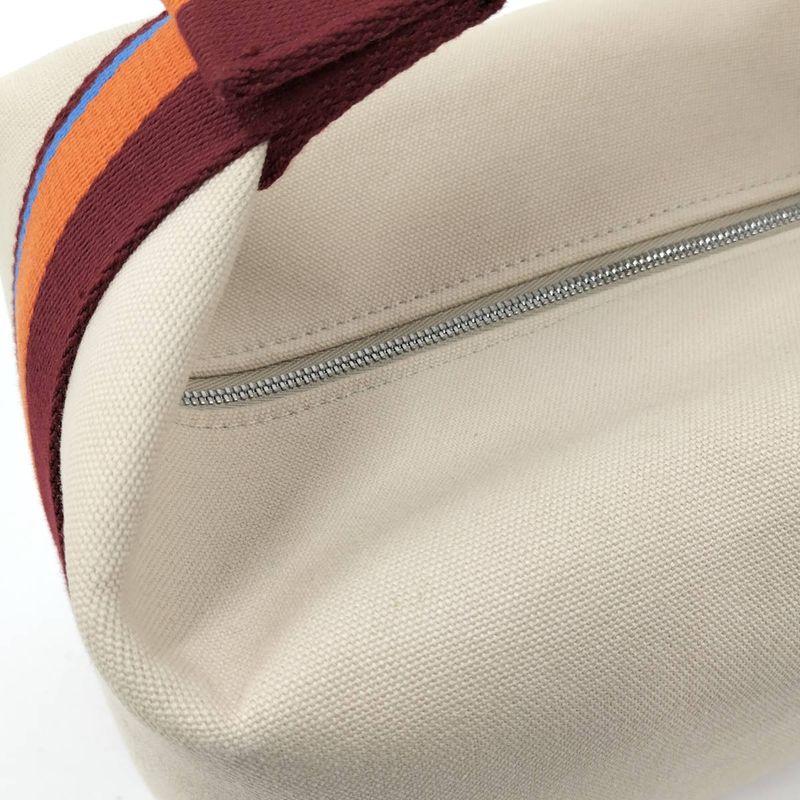 Hermes Handbag Brid a Black GM Canvas Beige