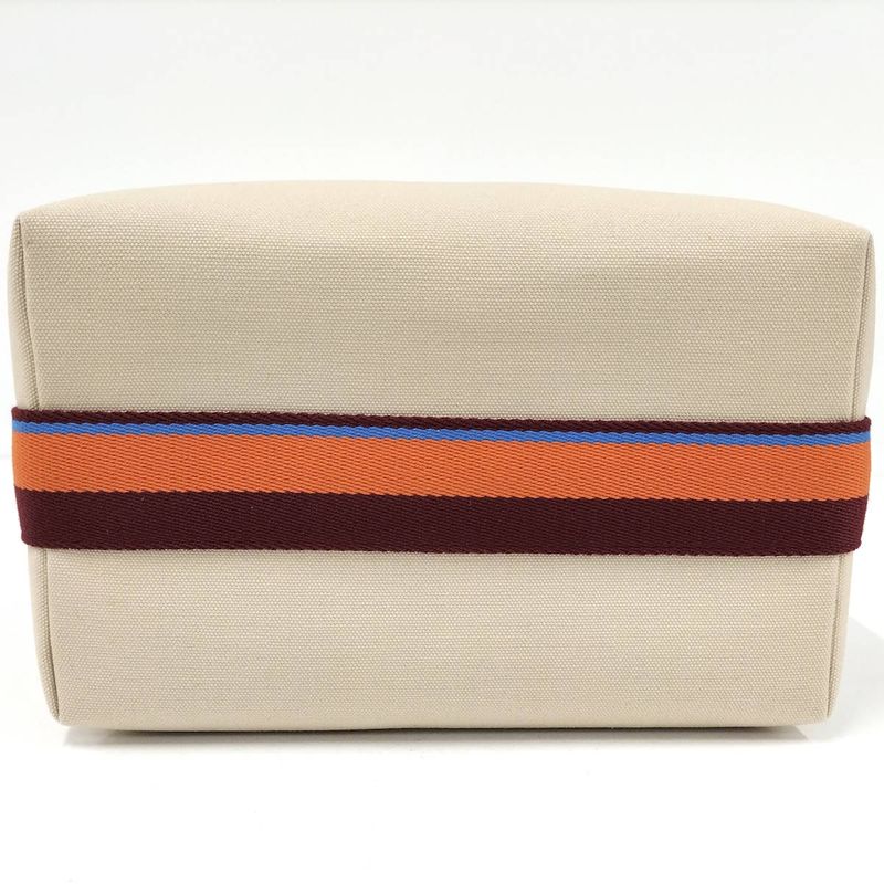 Hermes Handbag Brid a Black GM Canvas Beige