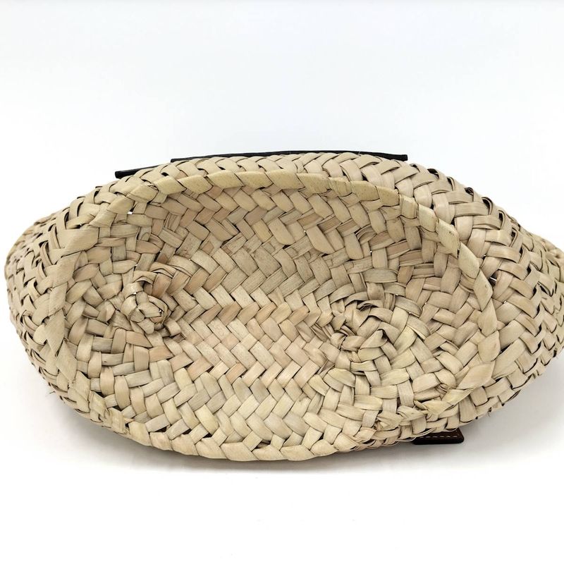 Loewe Handbag Basket Bag Raffia Leather Beige