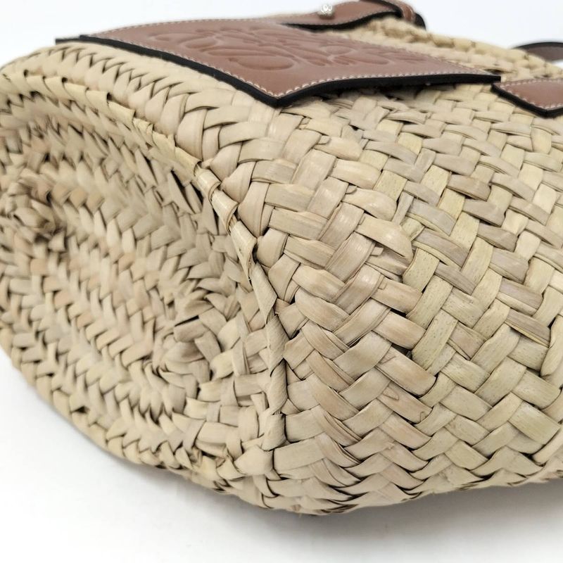 Loewe Handbag Basket Bag Raffia Leather Beige