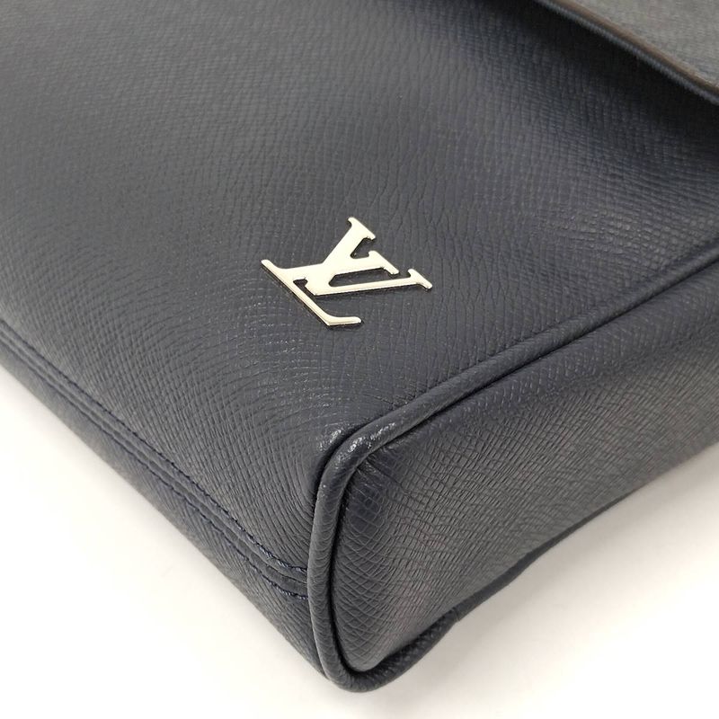 Louis Vuitton Alex Messenger Shoulder Bag Taiga Leather Blue Marina M30261