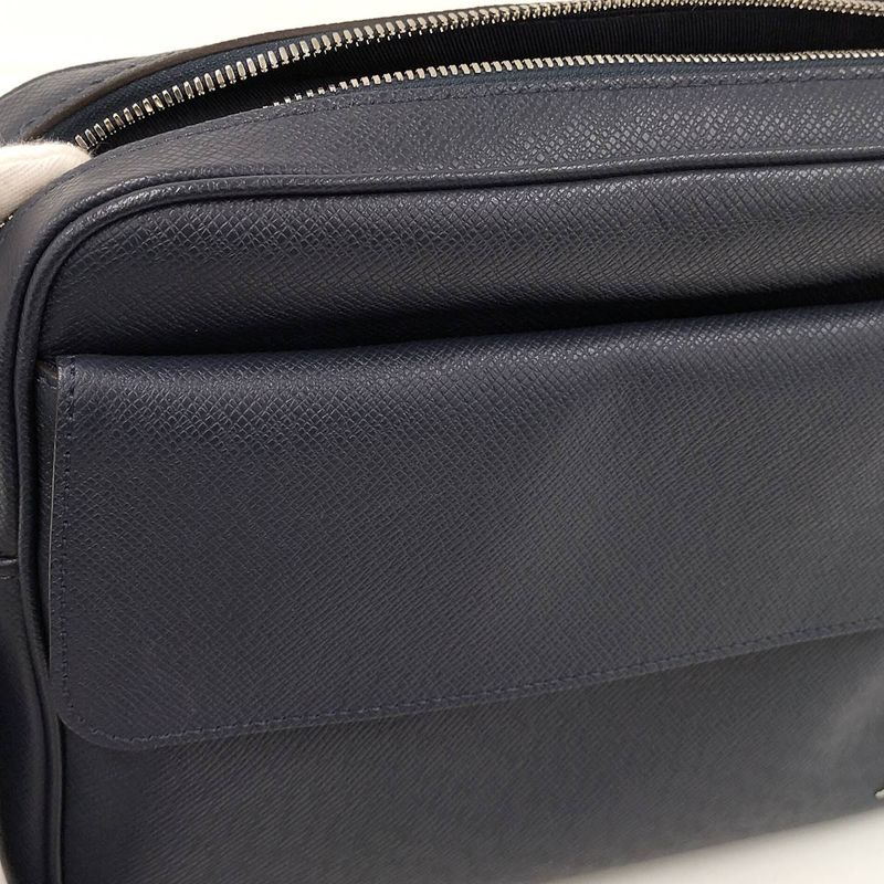 Louis Vuitton Alex Messenger Shoulder Bag Taiga Leather Blue Marina M30261