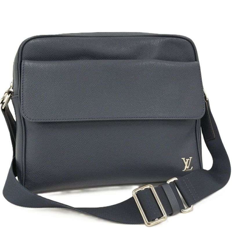 Louis Vuitton Alex Messenger Shoulder Bag Taiga Leather Blue Marina M30261