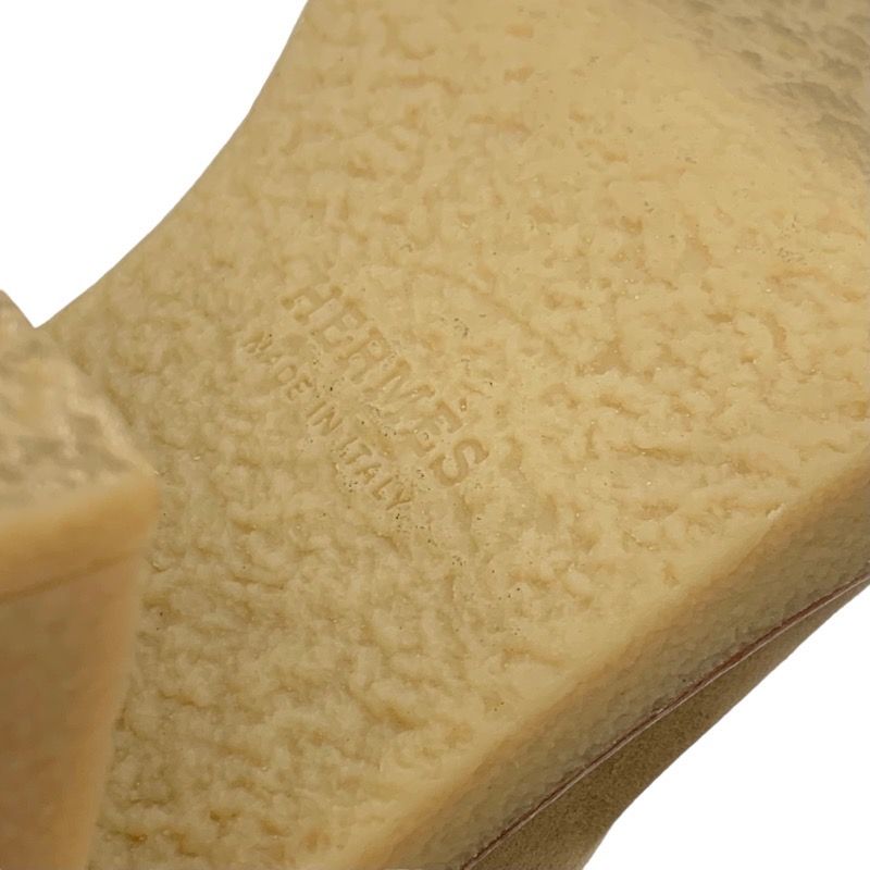 Hermes Fjord Boots Long Boots Shoes Suede Beige Quilted Exlibris