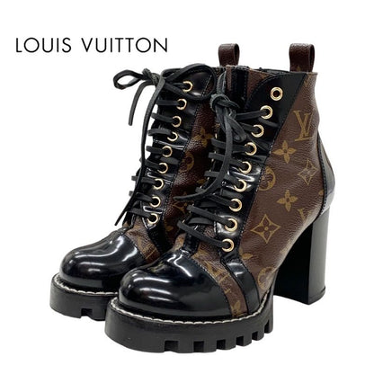 Louis Vuitton Star Trail Line Monogram Boots Short Boots Shoes Leather Brown
