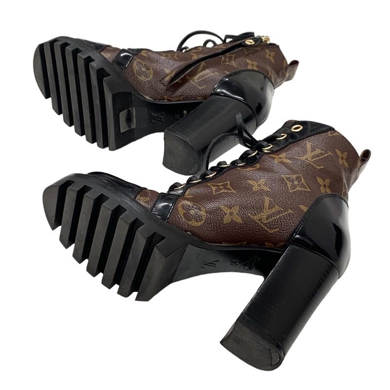 Louis Vuitton Star Trail Line Monogram Boots Short Boots Shoes Leather Brown