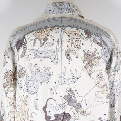 Hermes Constellation Pattern Margiela Period Silk Off-White Women's Long Sleeve