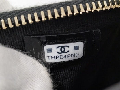 Chanel 2way Shoulder Bag Coco Mark Caviar Skin Leather Black