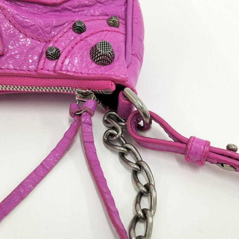 Balenciaga le Cagole XS Chain Shoulder Bag Leather Pink