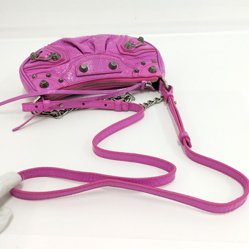 Balenciaga le Cagole XS Chain Shoulder Bag Leather Pink