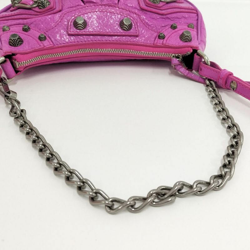 Balenciaga le Cagole XS Chain Shoulder Bag Leather Pink