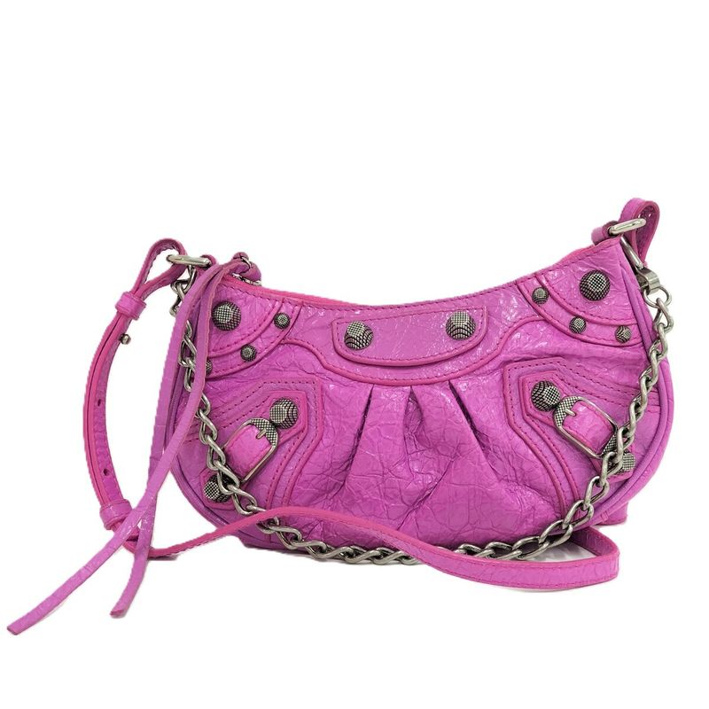 Balenciaga le Cagole XS Chain Shoulder Bag Leather Pink